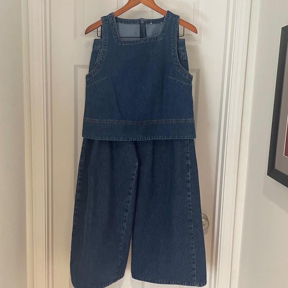 Denim Wide Leg Jeans and Matching Top